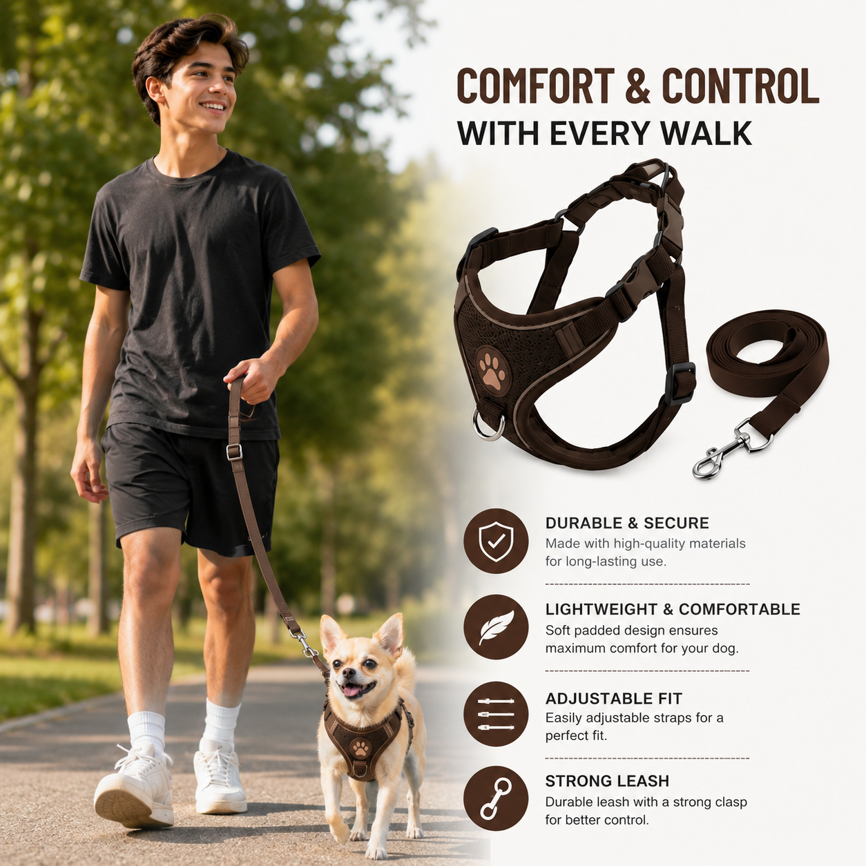 PUPKITS™ No-Pull Dog Harness & Leash Set Combo