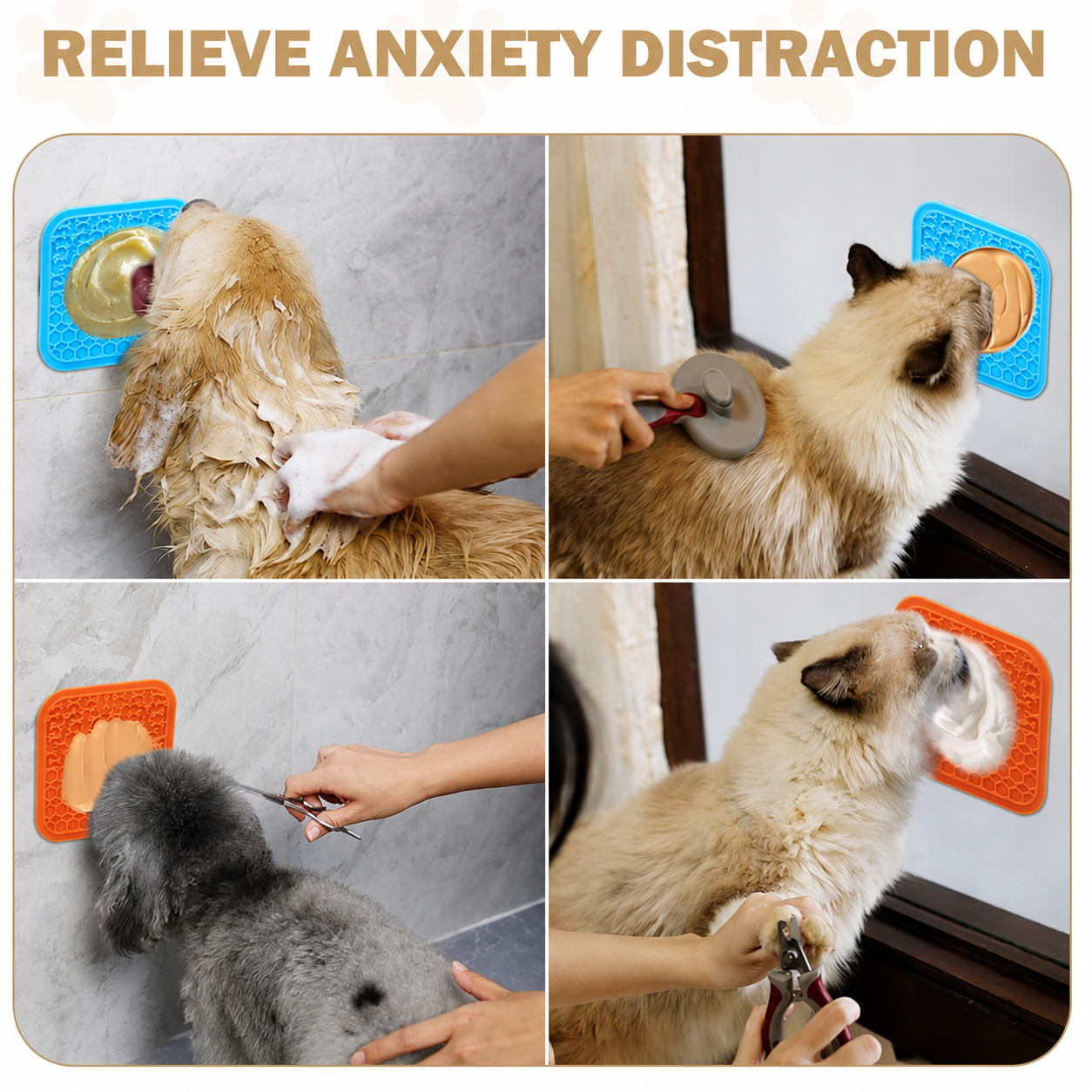 PupKits 2-Pack Silicone Lick Mat for Dogs & Cats | Slow Feeder