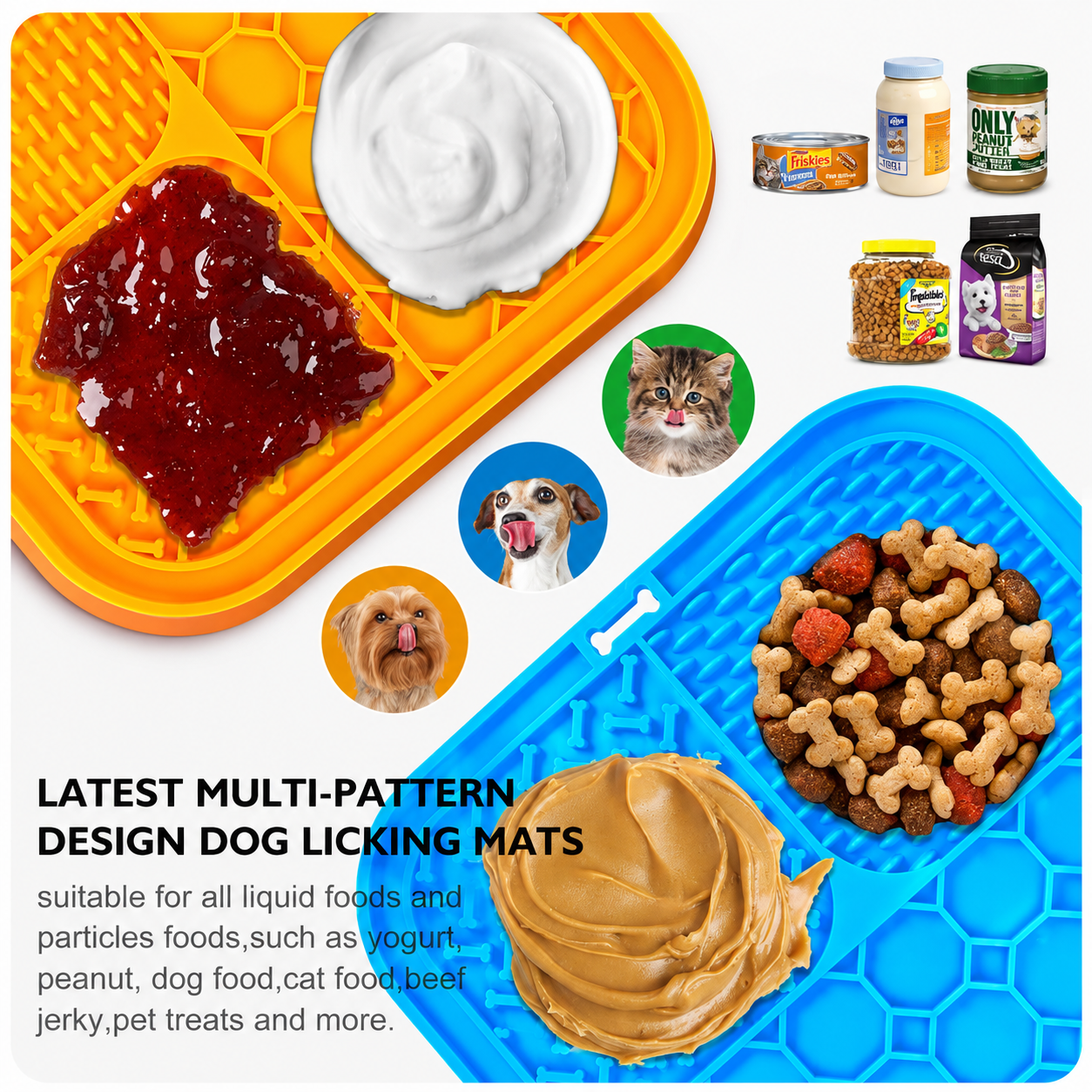 PupKits 2-Pack Silicone Lick Mat for Dogs & Cats | Slow Feeder
