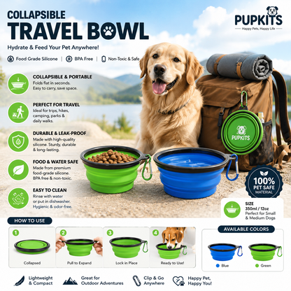 PUPKITS™ Collapsible Travel Bowl for Dogs & Cats