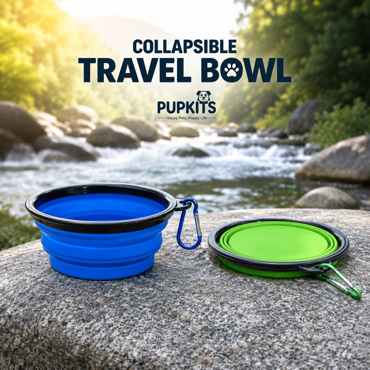 PUPKITS™ Collapsible Travel Bowl for Dogs & Cats