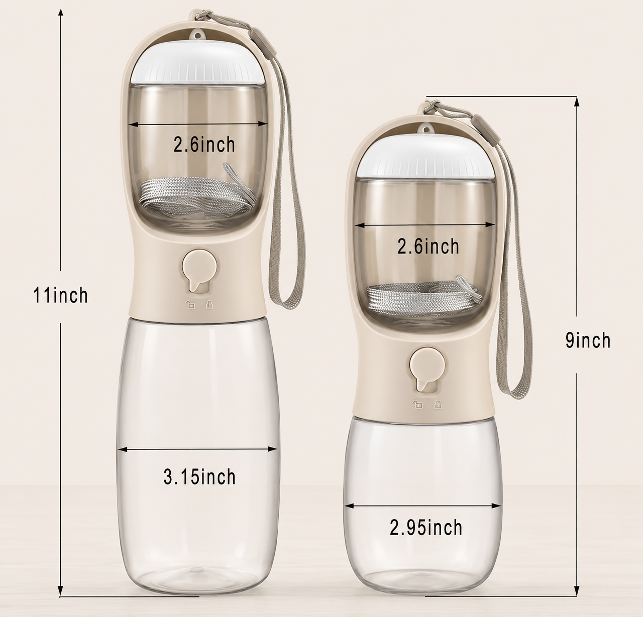 PUPKITS 2-in-1 Portable Pet Water Bottle & Food Feeder