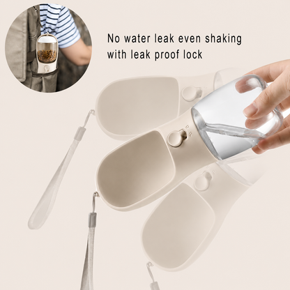 PUPKITS 2-in-1 Portable Pet Water Bottle & Food Feeder